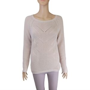 Christopher & Banks Womens Light Pink 100% Cotton Knitted Sweater Size M